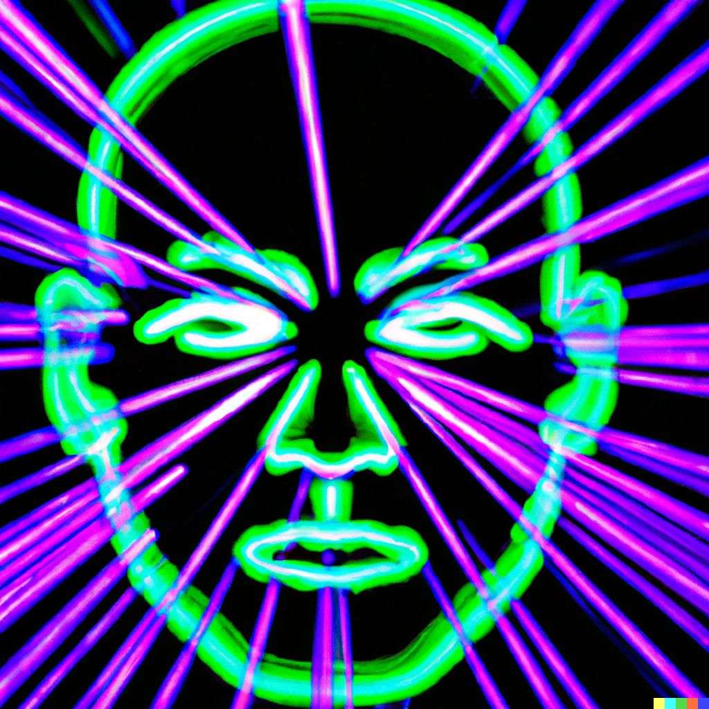 a representation of anxiety, laser light show
